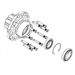 W8834030  -  Rear Wheel Hub Assembly With Wheel Studs, Both Bearings, Circlip (JM6 & Dual Rear Wheel)