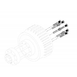W8810703  -  Stud - Rear Wheel (Dual Rear Wheel Chassis w/ Drum Brakes)