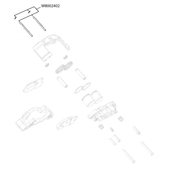 W8002402 - Brake Pad Slide Pin Kit for 2 Calipers (68mm Brembo)