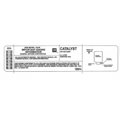 12600741  -  Label - Vehicle Emissions Control Information