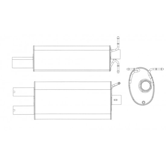 W0013961  -  Muffler Asm - Exhaust (w/ Hangers)